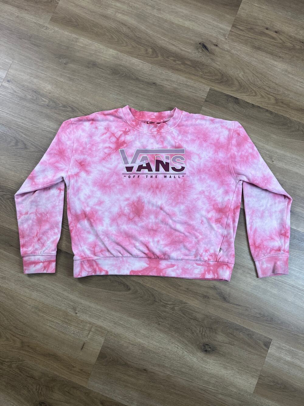 Vans Off The Wall Pink Tie Dye Crewneck Sweatshirt L
